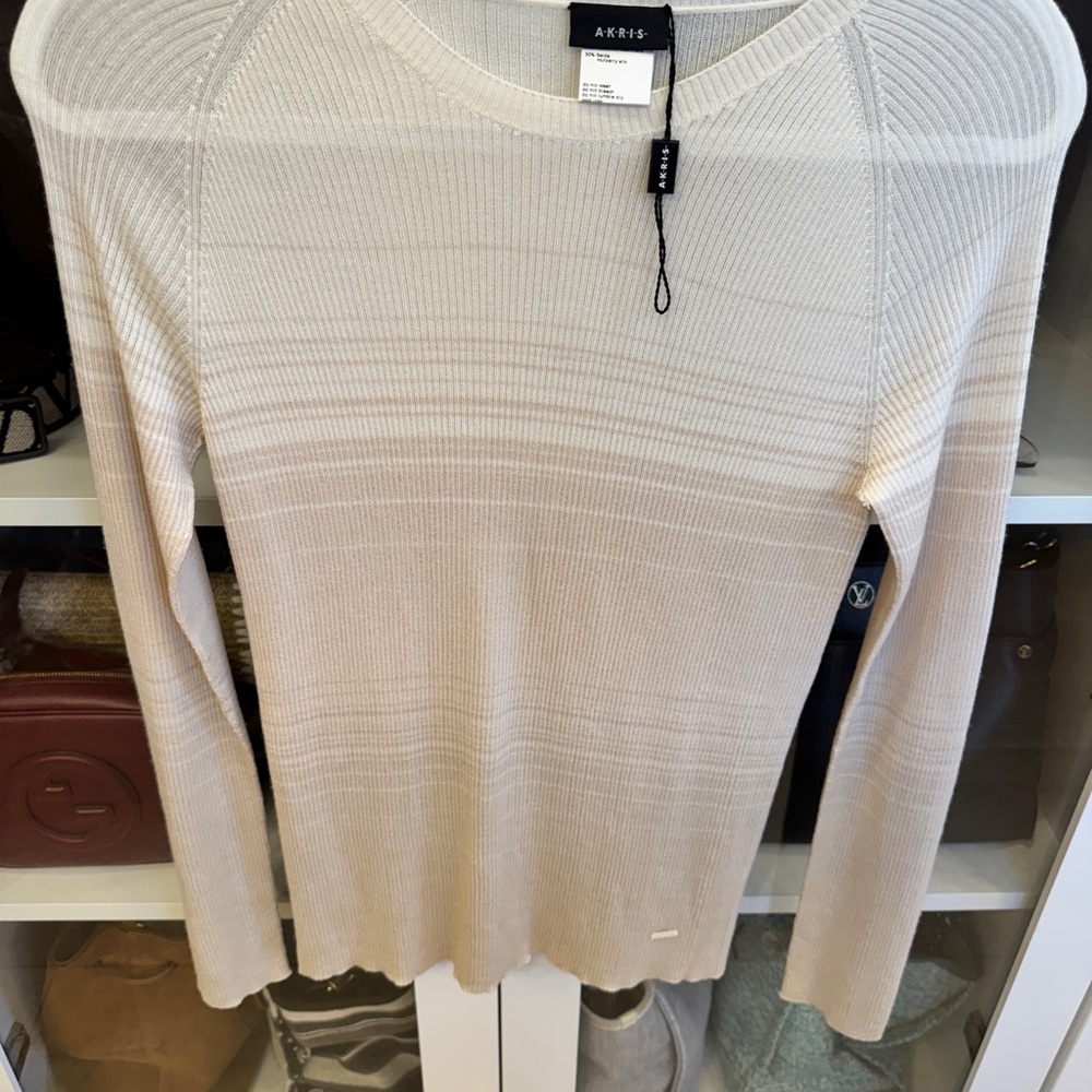 Akris Beige Gradient Ecru Lightweight Cashmere Si… - image 3